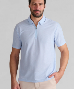 AIR Zip Polo Solid // Powder Blue