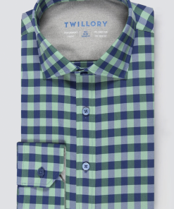 Leader Non-Iron Gingham // Green Blue