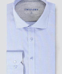 Leader Non-Iron Houndstooth // Micro Blue
