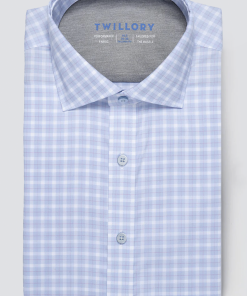 Leader Non-Iron Plaid // Sky Blue