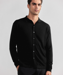 Lightweight Cashmere Button-Down | Black