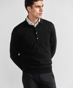 Lightweight Cashmere Polo | Black