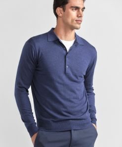 Lightweight Cashmere Polo | Navy