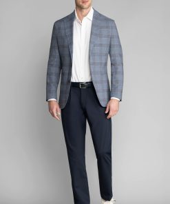 Performance Linen Blazer // Pearl Blue Plaid