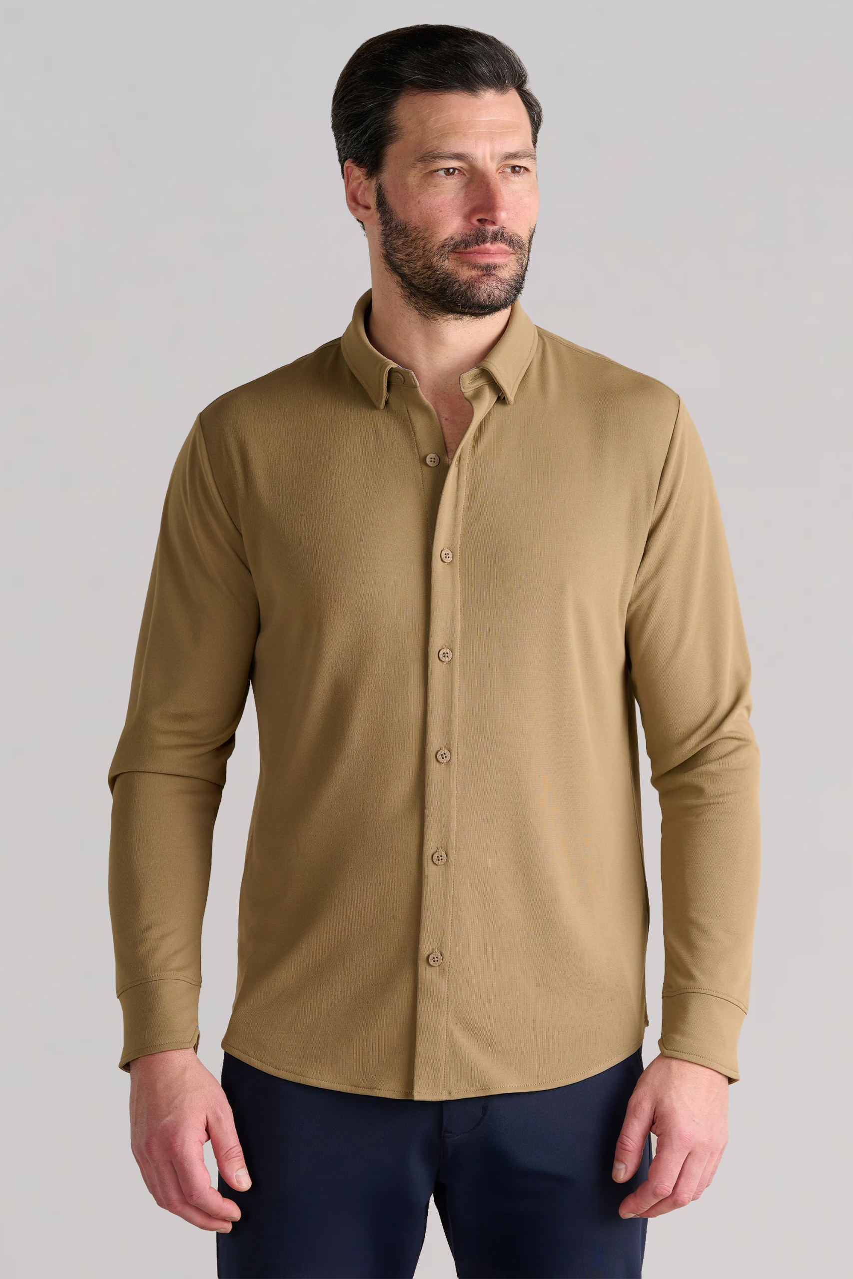 Long-Sleeve-Button-Down-Polo-Solid-Tabacco-Fullbody-Front-2.png