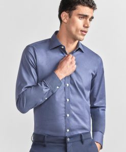 Leader Non-Iron Solid | Navy Melange