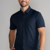 Short Sleeve Button Down Polo Solid // Navy