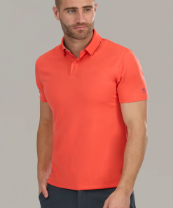 Short Sleeve Polo Solid // Salmon