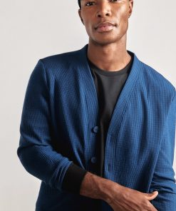 Waffle-Knit Cardigan | Ocean