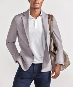 Waffle-Knit Blazer | Grey