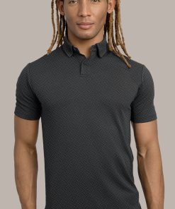 Short Sleeve Polo Dot // Charcoal