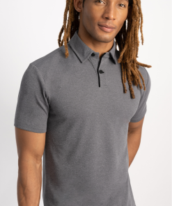 Short Sleeve Polo Contrast // Grey Black