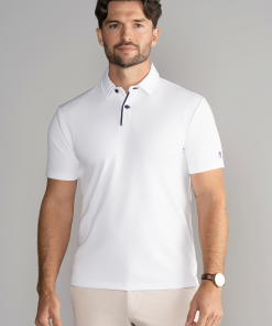 Short Sleeve Polo Contrast // White Navy